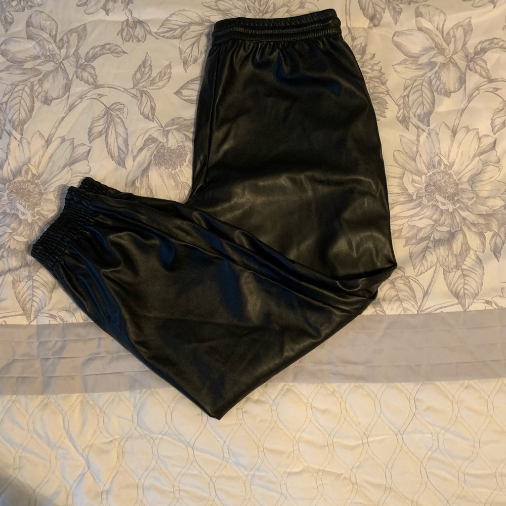 Faux Leather Joggers